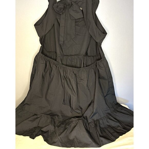 Who What Wear Gorgeous Milkmaid Style Ruffled 3X Coquette Open Back Dress Black - Picture 15 of 16